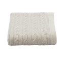 15JWS0719 100%cashmere cable knitted travel blanket beach blanket